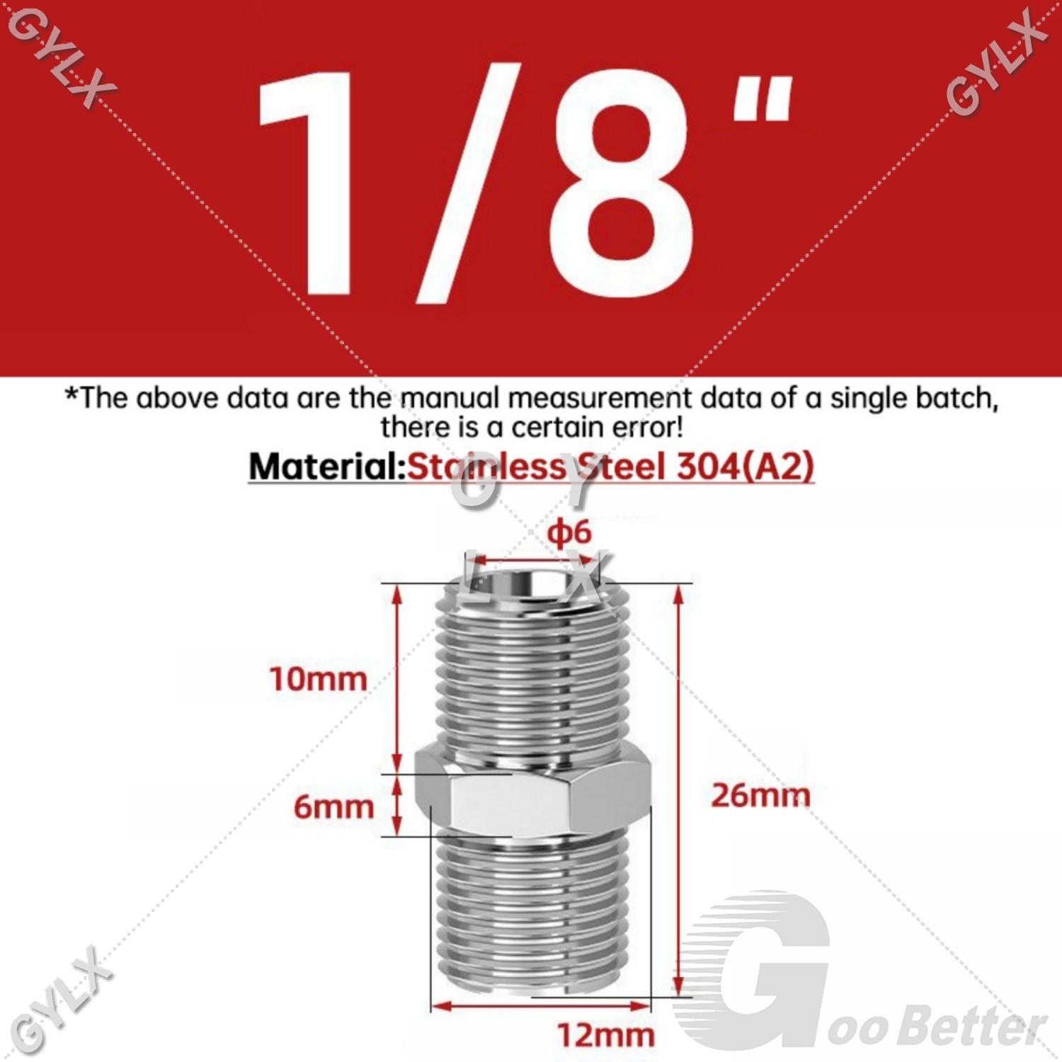 Straight BSP Male to Male Nipples Equal Male Full Range Bsp Stainless Steel 304