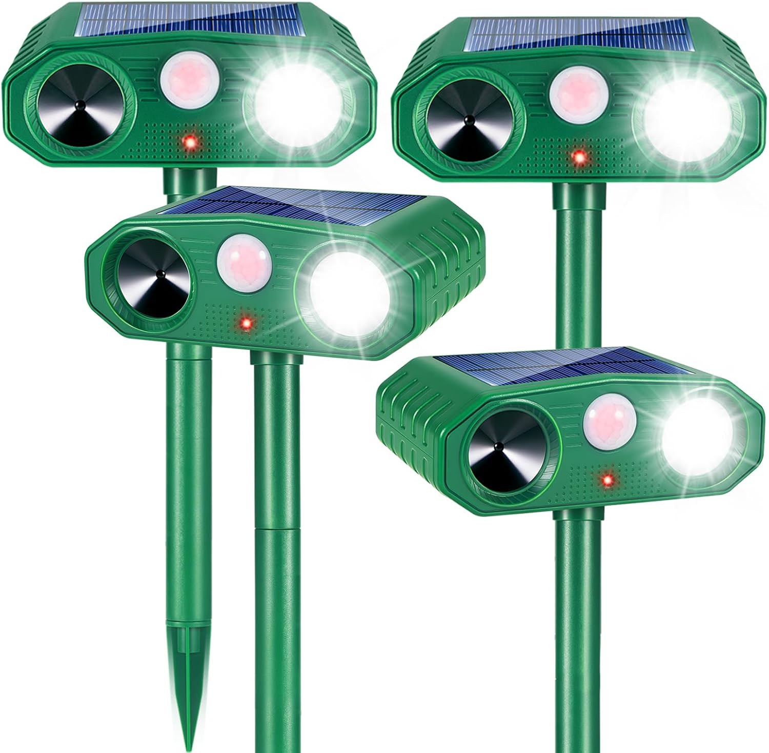 2026 Solar Animal Repellent Outdoor 4 Pack Squirrel Repellent Deer Repellent Dev