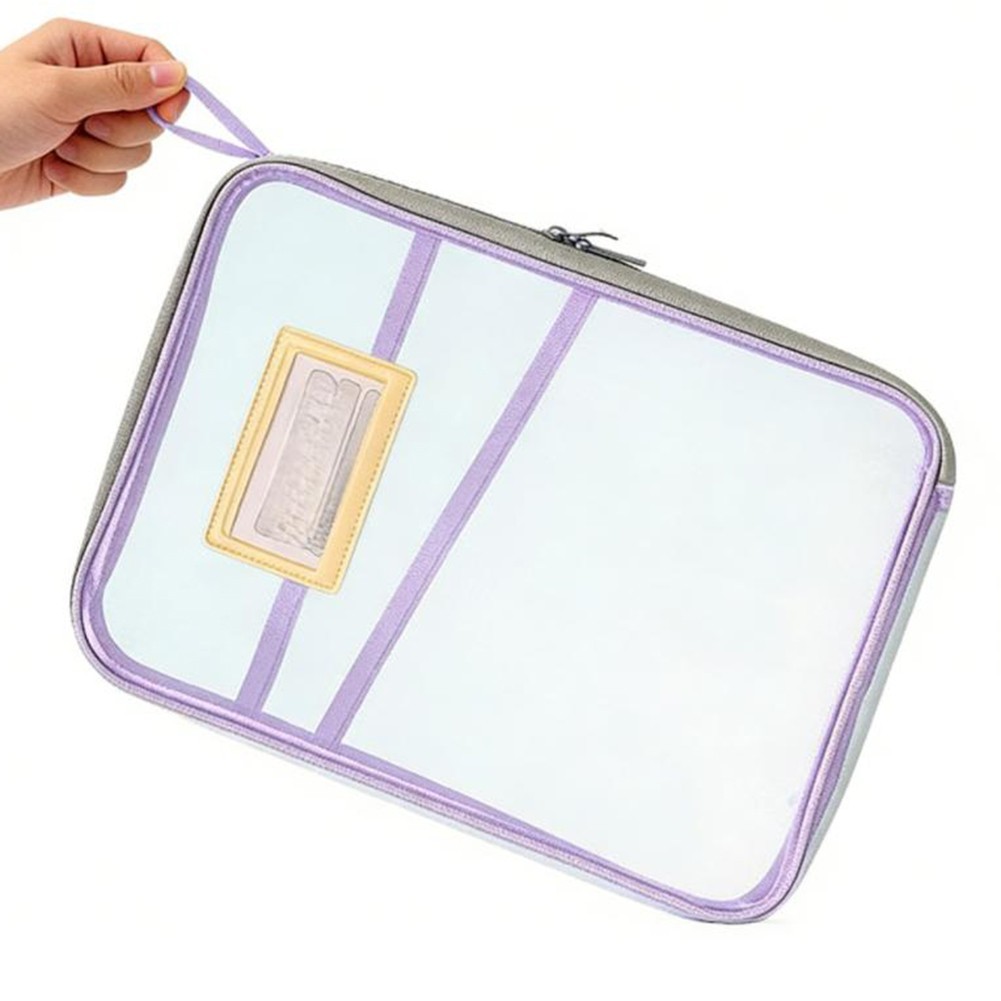 Easy To Clean For Office For Travel Transparent Mesh Bag Zippered File Case
