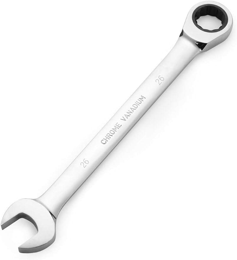 26mm Metric Ratcheting Combination Wrench Spanner 72-Tooth CR-V Box End Tool