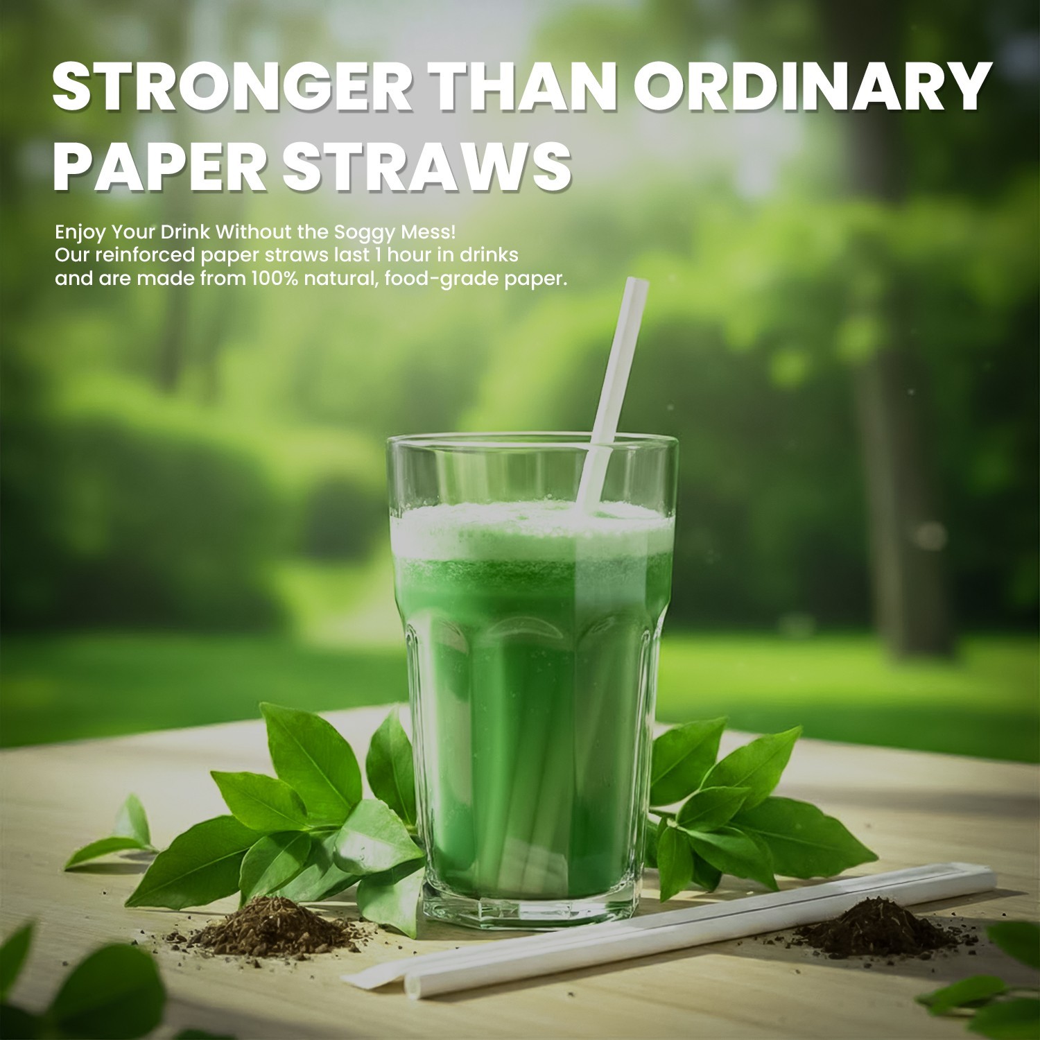 Arbor Paper Drinking Straw 7.5″White Ecofriendly Disposable Paper Straws 550 Pcs