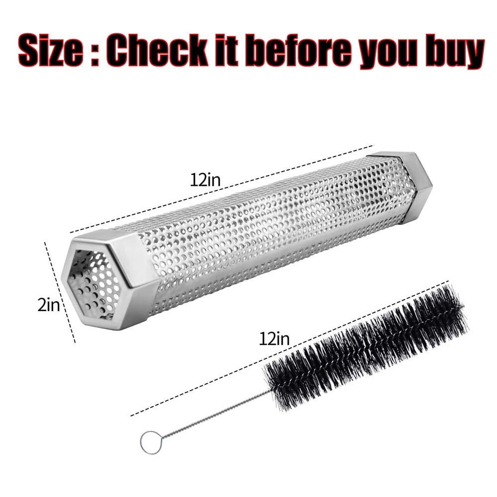 12 In 304 Stainless Steel BBQ Wood Pellet Smoker Tube for Cold Hot Smoking US #V