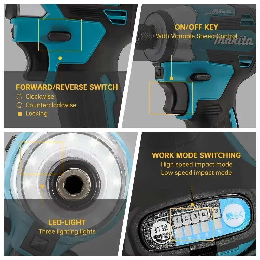 Makita DTD173 bule 18v Brushless Lithium-ion Impact Driver Power Tool