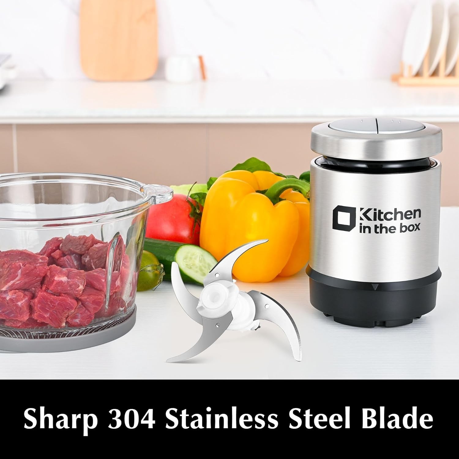 400W Chopper & Grinder – Easy Clean with Dishwasher-Safe Parts & Non-Slip Base