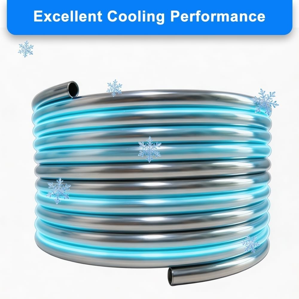 1/2″ x 25Ft 304 Stainless Steel Tubing Coil, Food Grade Welded Immersion Wort Ch