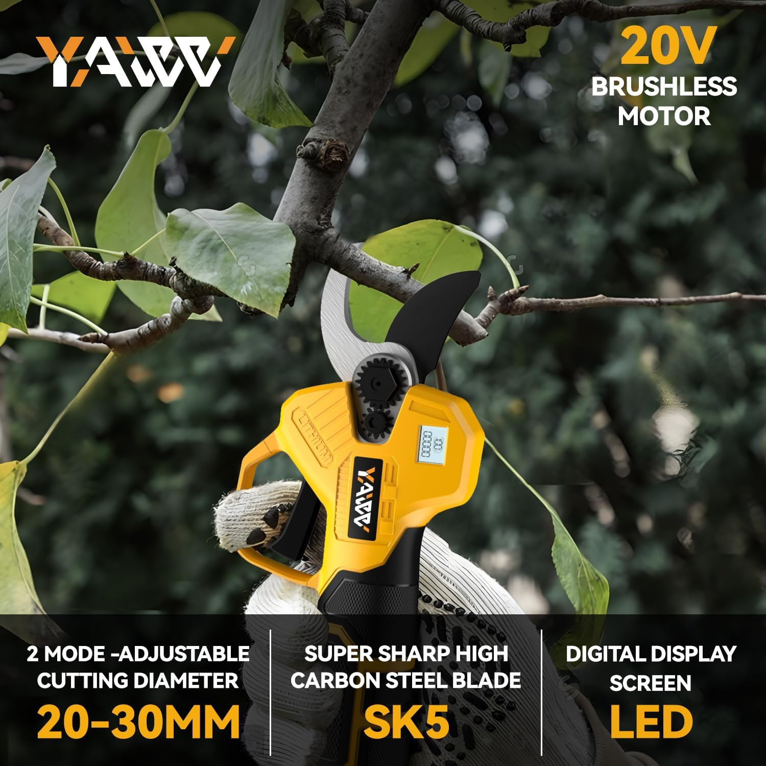 Brushless Electric Pruning Shears for Dewalt 20V Battery, Portable Cordless Prun