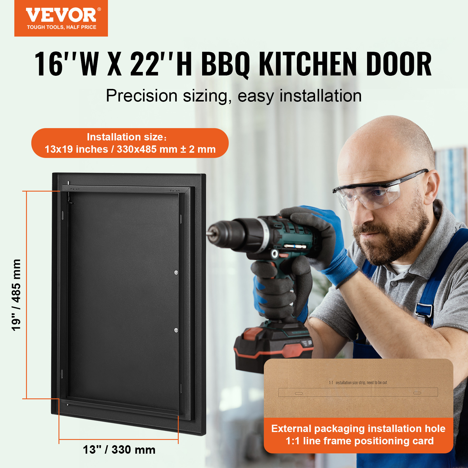 VEVOR 16×22 Inch BBQ Island Access Door Outdoor Kitchen Door Cold Plate