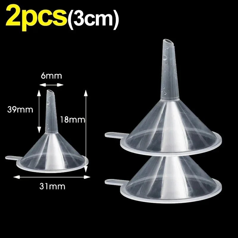 2-50Pcs Mini Funnel 3/5cm Transparent Liquid Oil Funnel Small Mouth Funnel Schoo