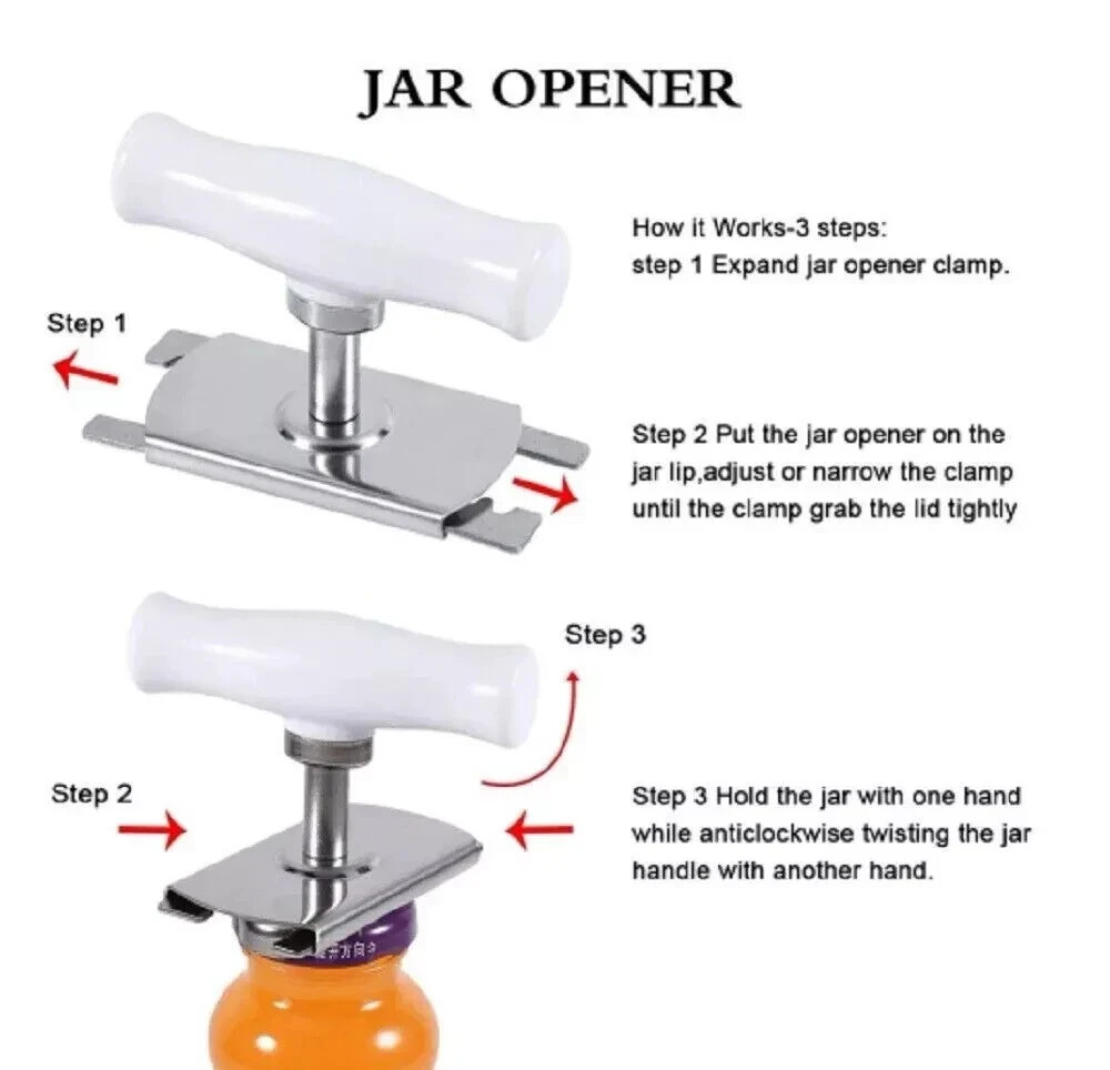 Jar Opener for Weak Hands Adjustable Effortless Arthritis Jar Opener for Senior