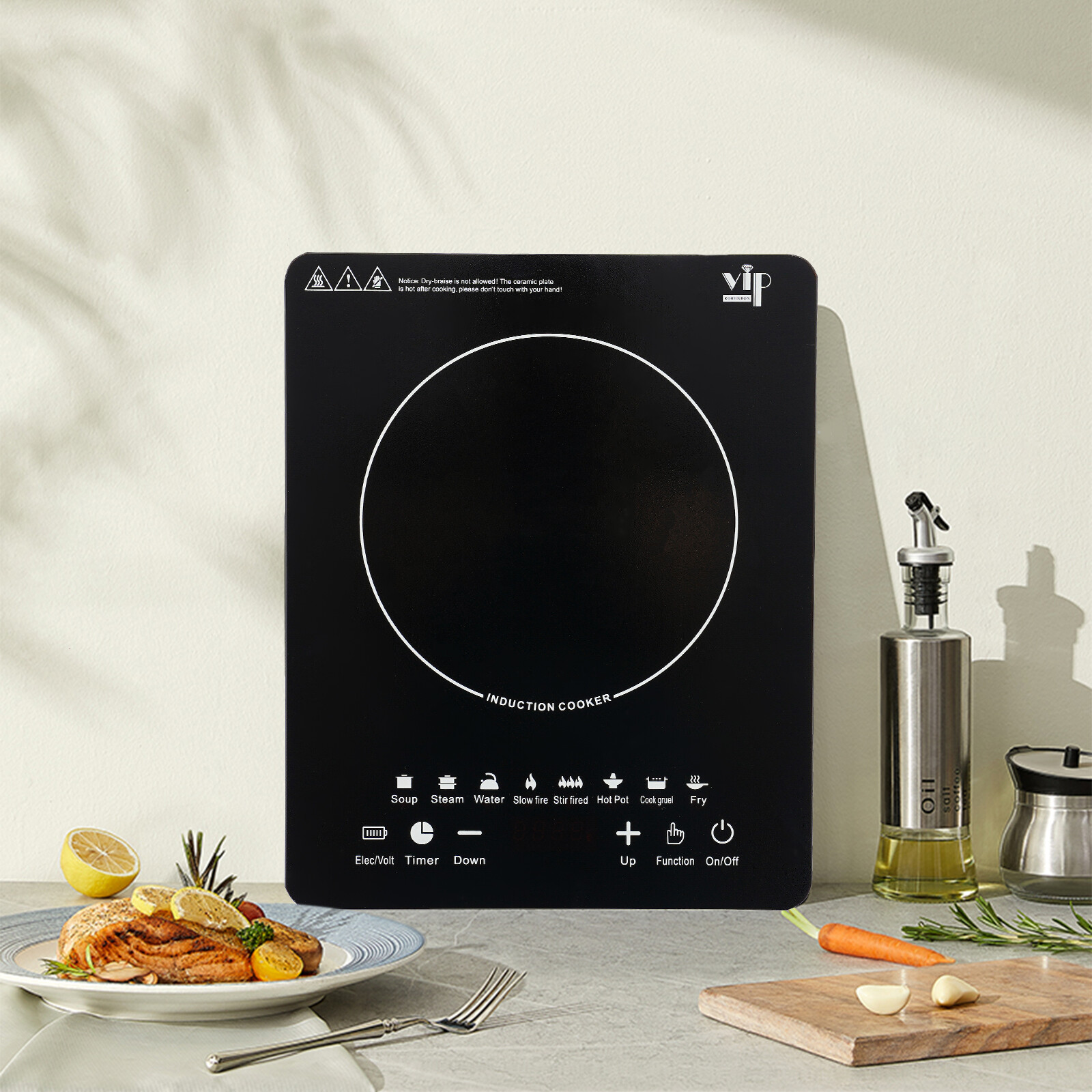2200W Portable Kitchen Countertop Induction Cooktop Burner Electric Hot Stove