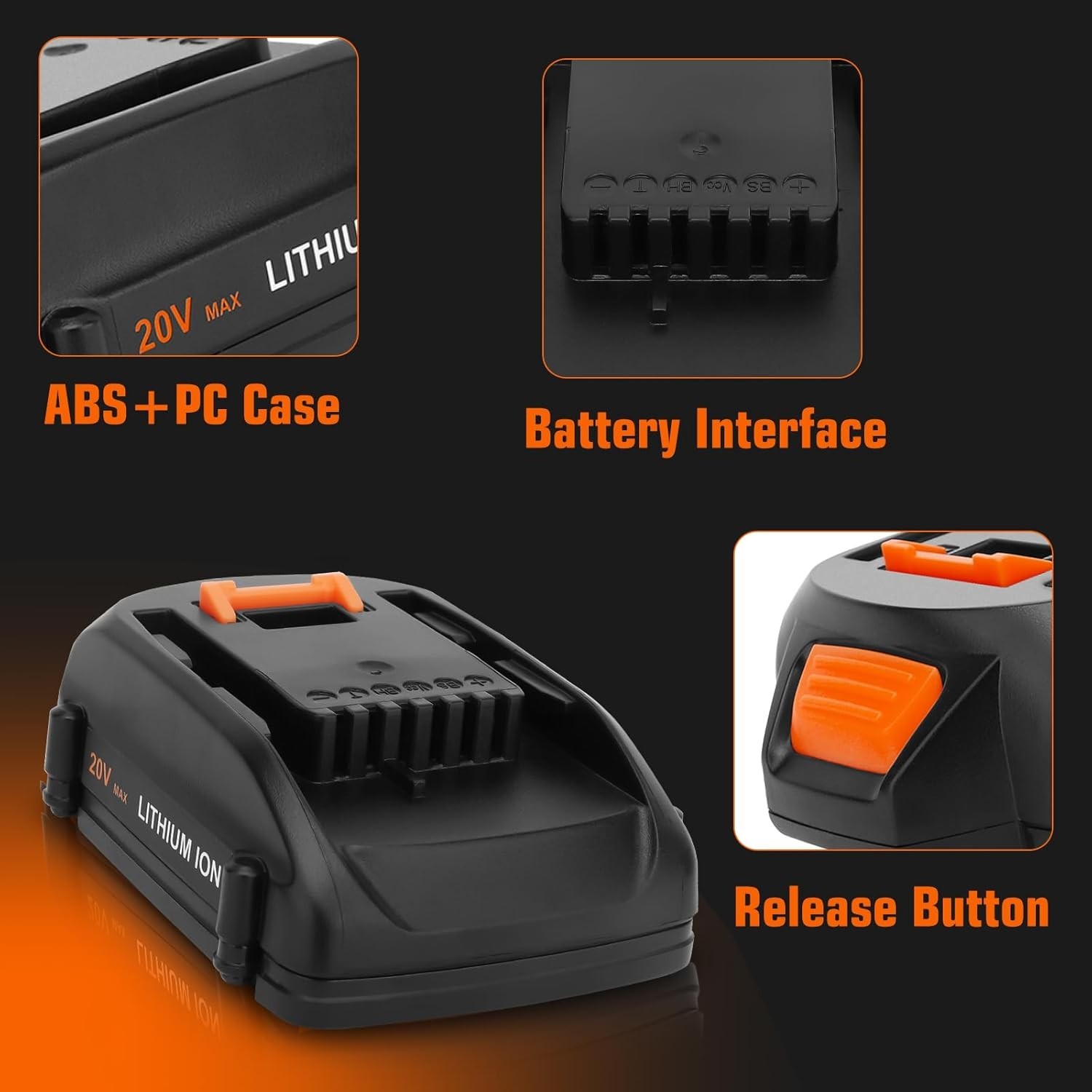 2PACK 8.0Ah For WORX 20V 8AH MAX Extend Lithium-Ion Battery WA3525 WA3575 WA3520