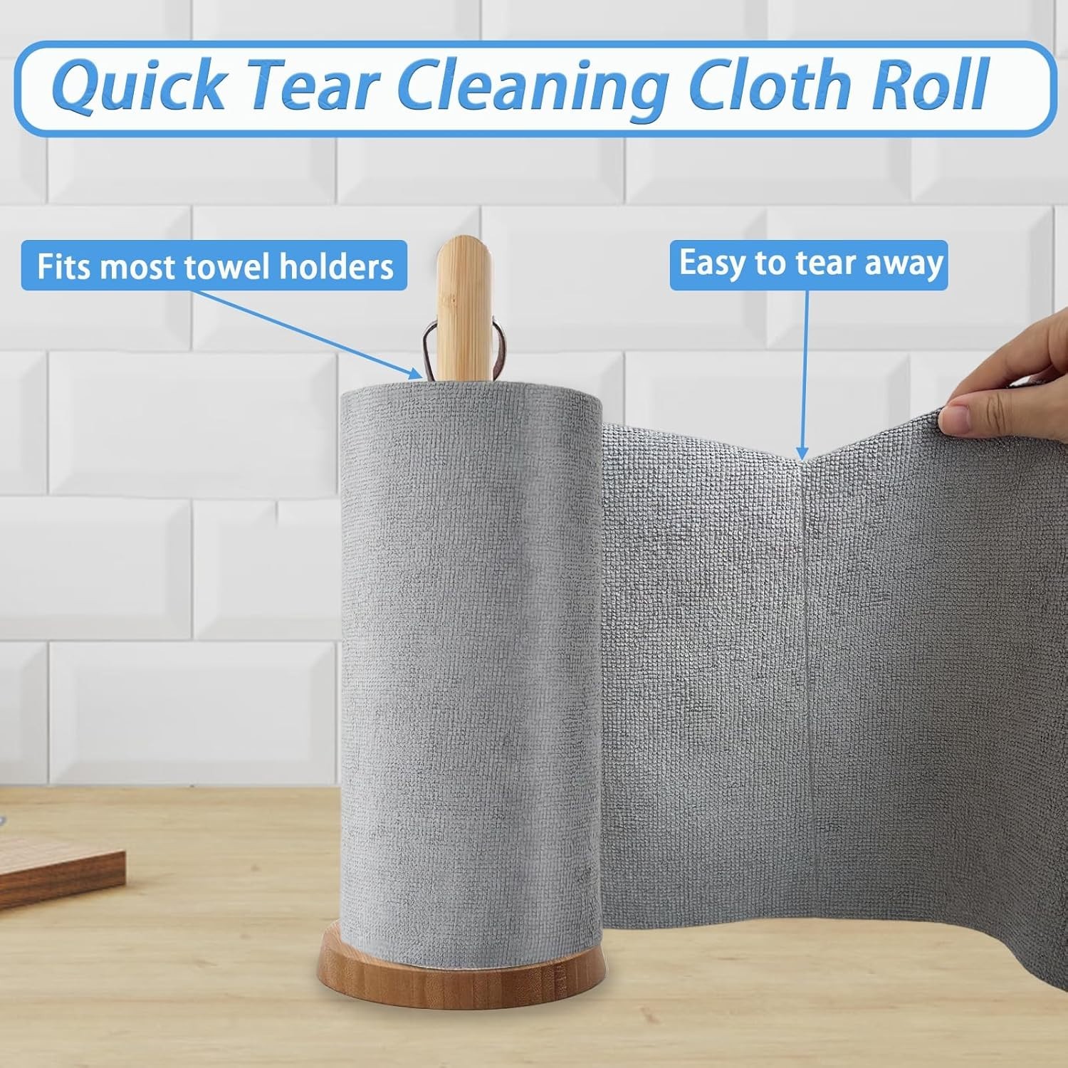 10 Roll (20pcs) Kitchen Dish Towels Microfiber Cleaning Cloth 7.5″x7.5″ Reusable