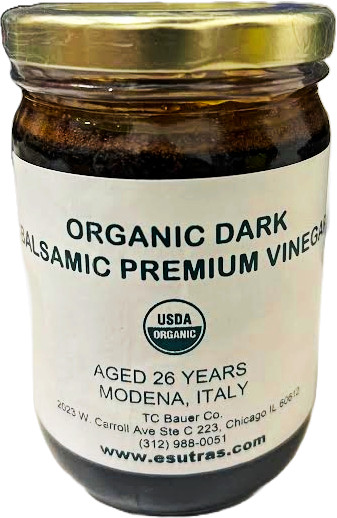 Modena Balsamic Vinegar. Organic +Dark Rich Smooth. No ADDED sugars. Retail/Bulk