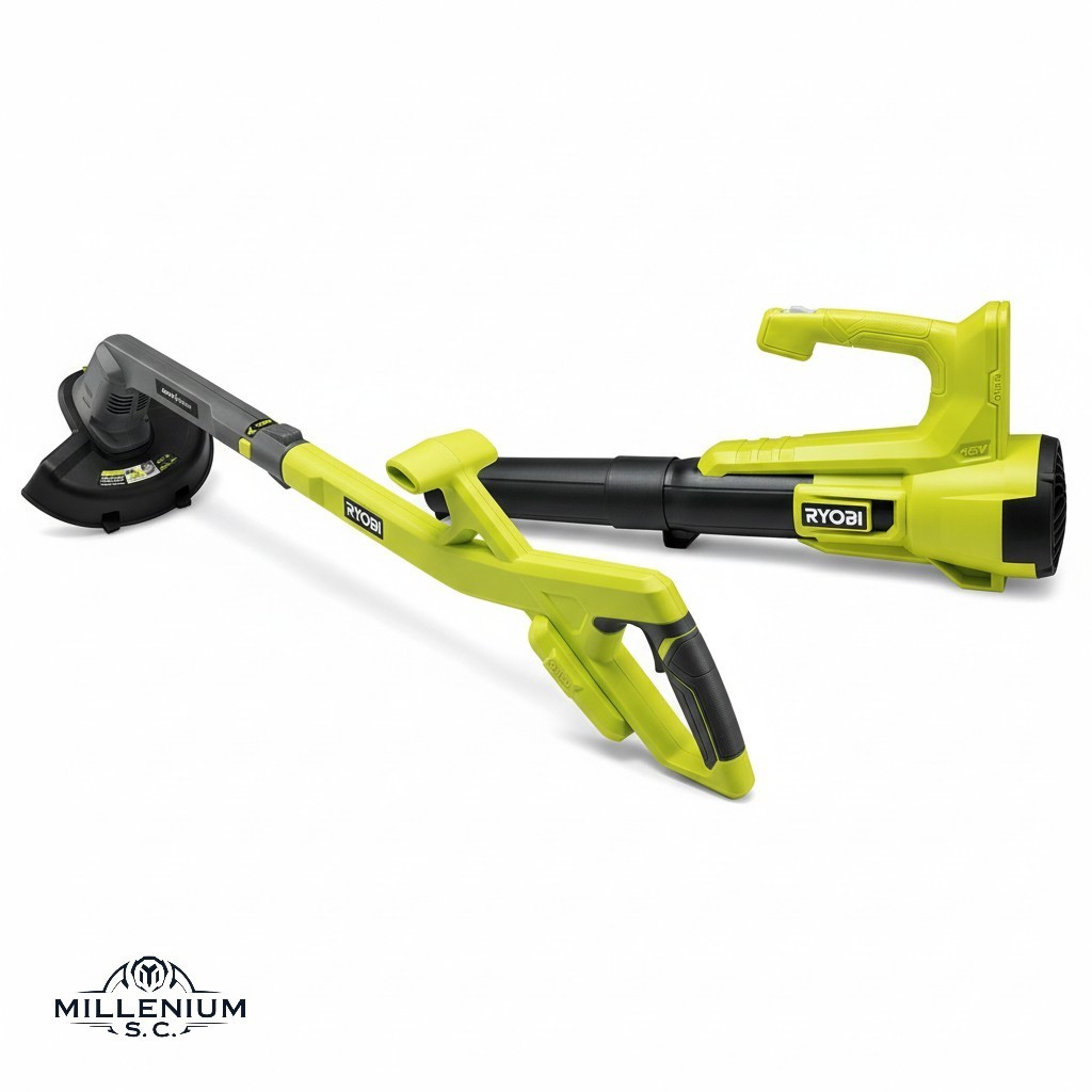 RYOBI 18V ONE+ 10″ String Trimmer & 250 CFM Blower Combo PCLCK201K – OPEN BOX