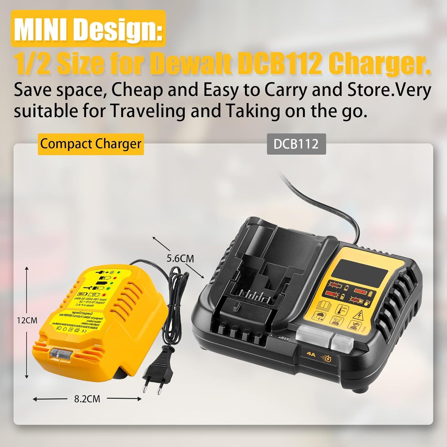 for Dewalt 20V Battery Car Charger Portable Mini Fast Charger Cigarette Lighter