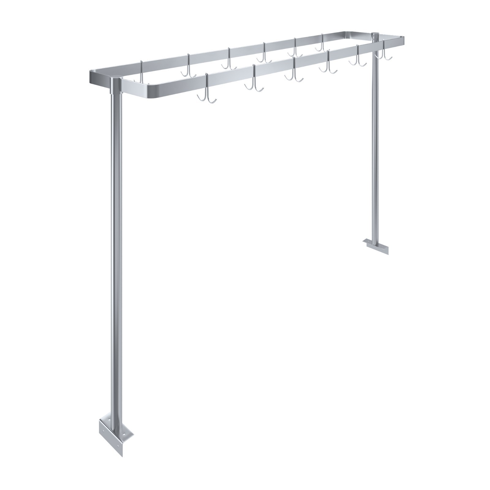 AmGood 72 in. Stainless Steel Table-Mounted Pot Rack