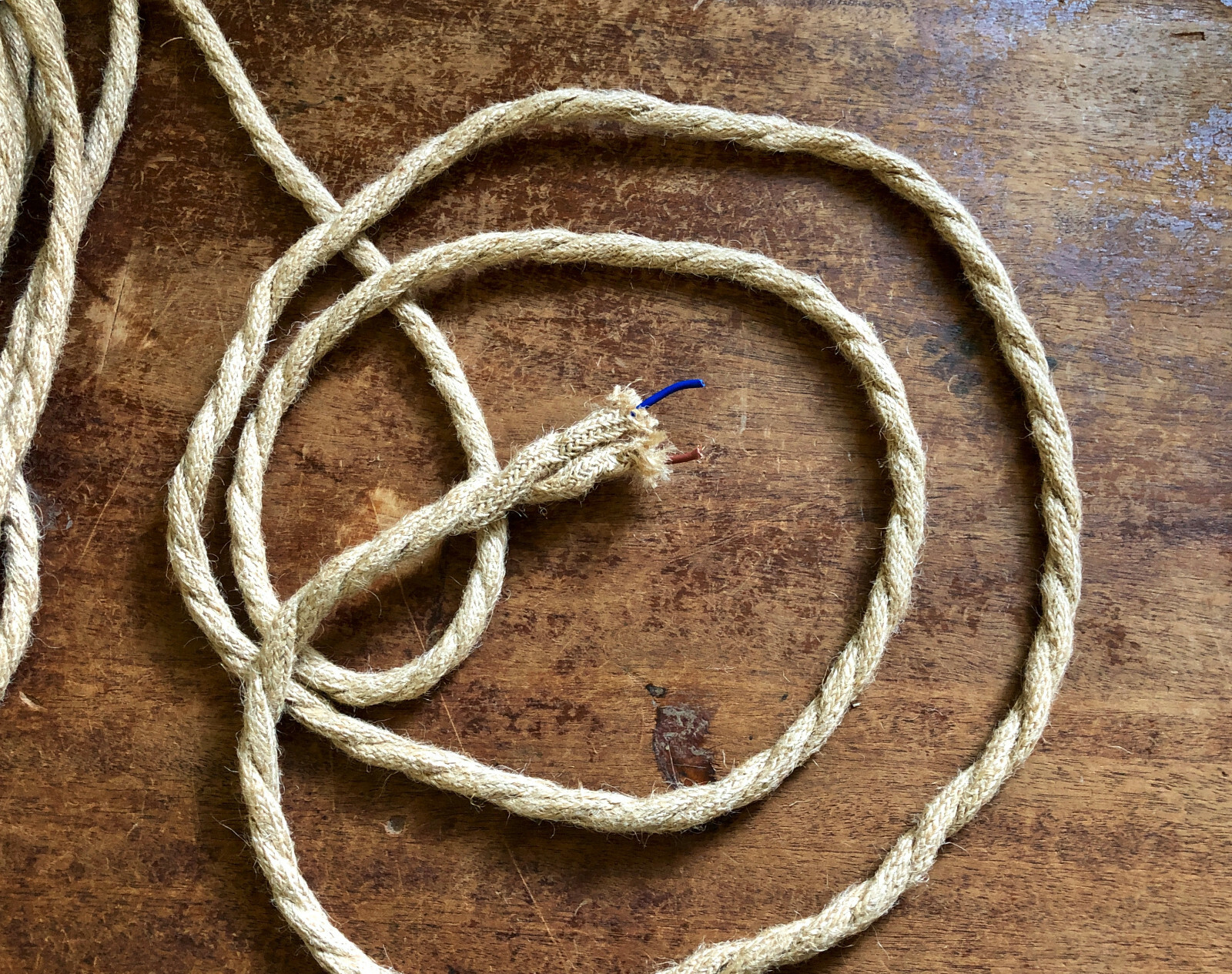Natural Jute Rope Electrical Cord – Rustic Style Hemp Covered Lamp/Pendant Wire