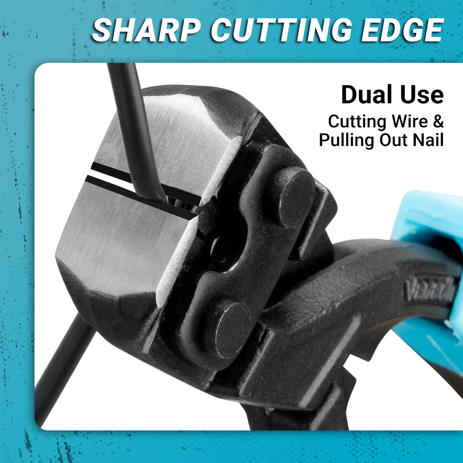 SHALL 8-Inch Nail Puller, 8″ End Cutting Pliers, Two-Color Ergonomic Handle