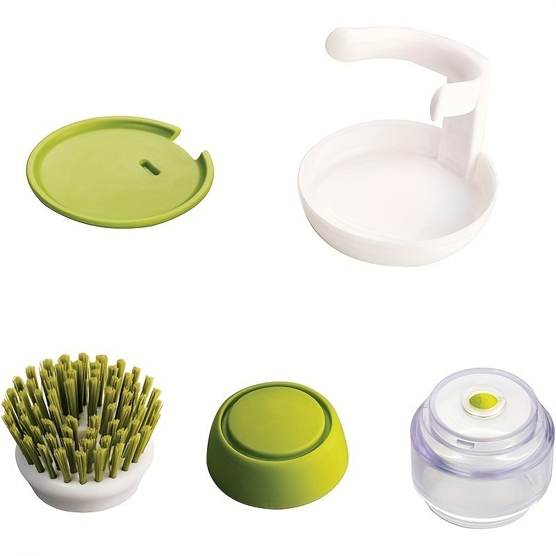 Soap Dispenser with Dish Brush & Storage Bracket, Easy to Clean Kitchen Utensils