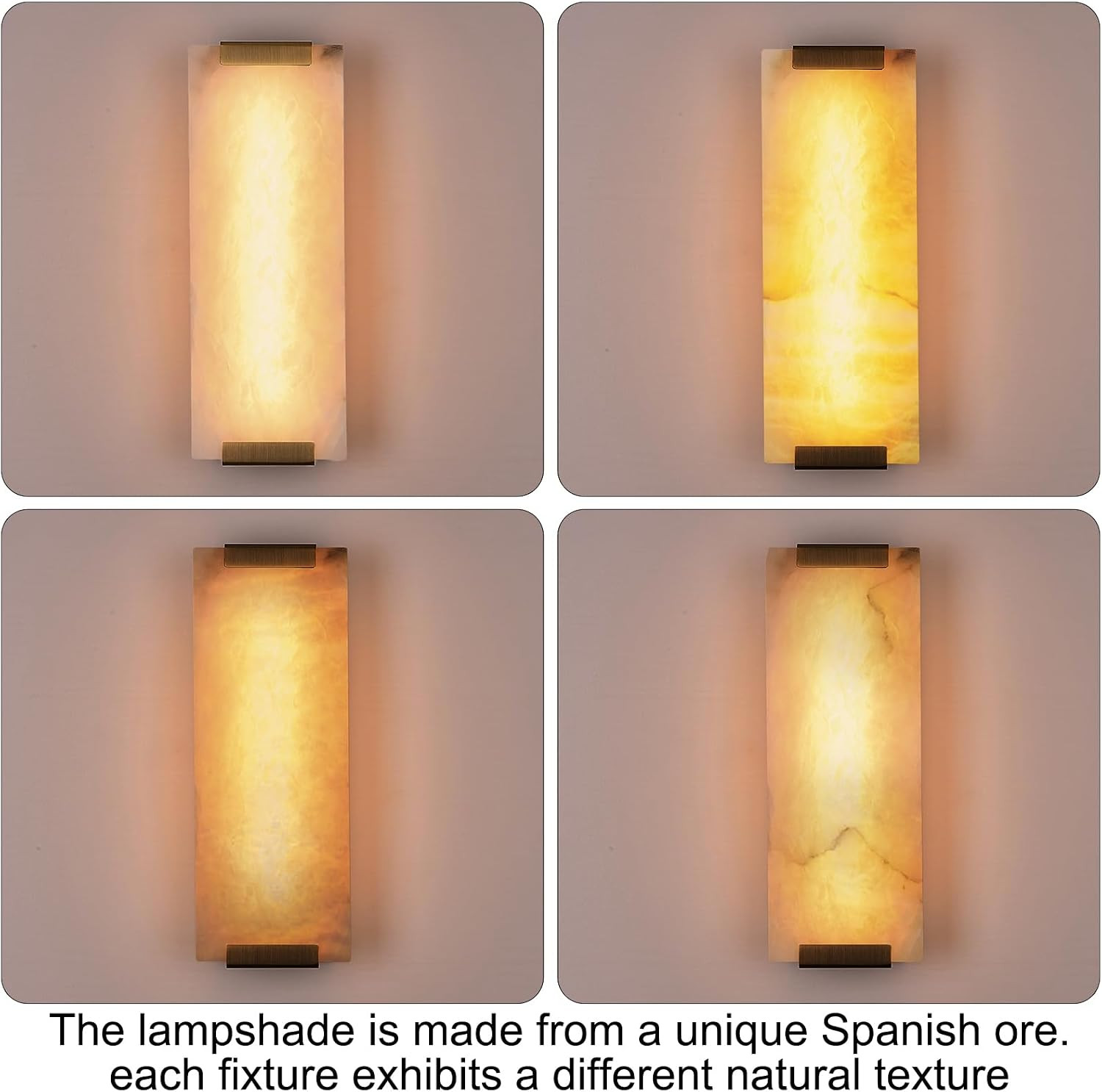 14.2In Alabaster Wall Sconce, Large Natural Marble Wall Light Decor, LED Modern