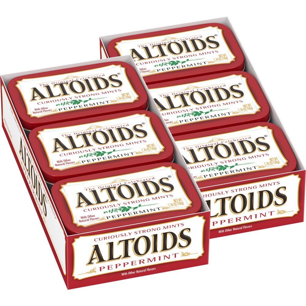 Altoids Classic Peppermint Breath Mints, 1.76-Ounce Tin Pack of 12
