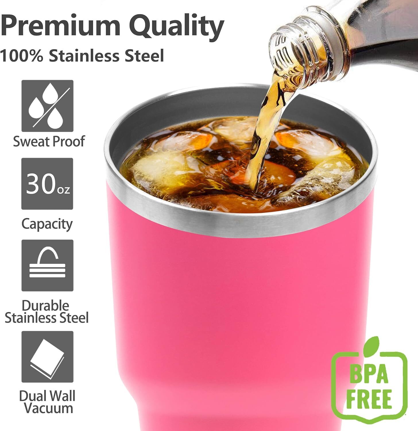 30OZ Tumbler, Set of 2 Stainless Steel Vacuum Insulated Coffee Travel Mug Gift