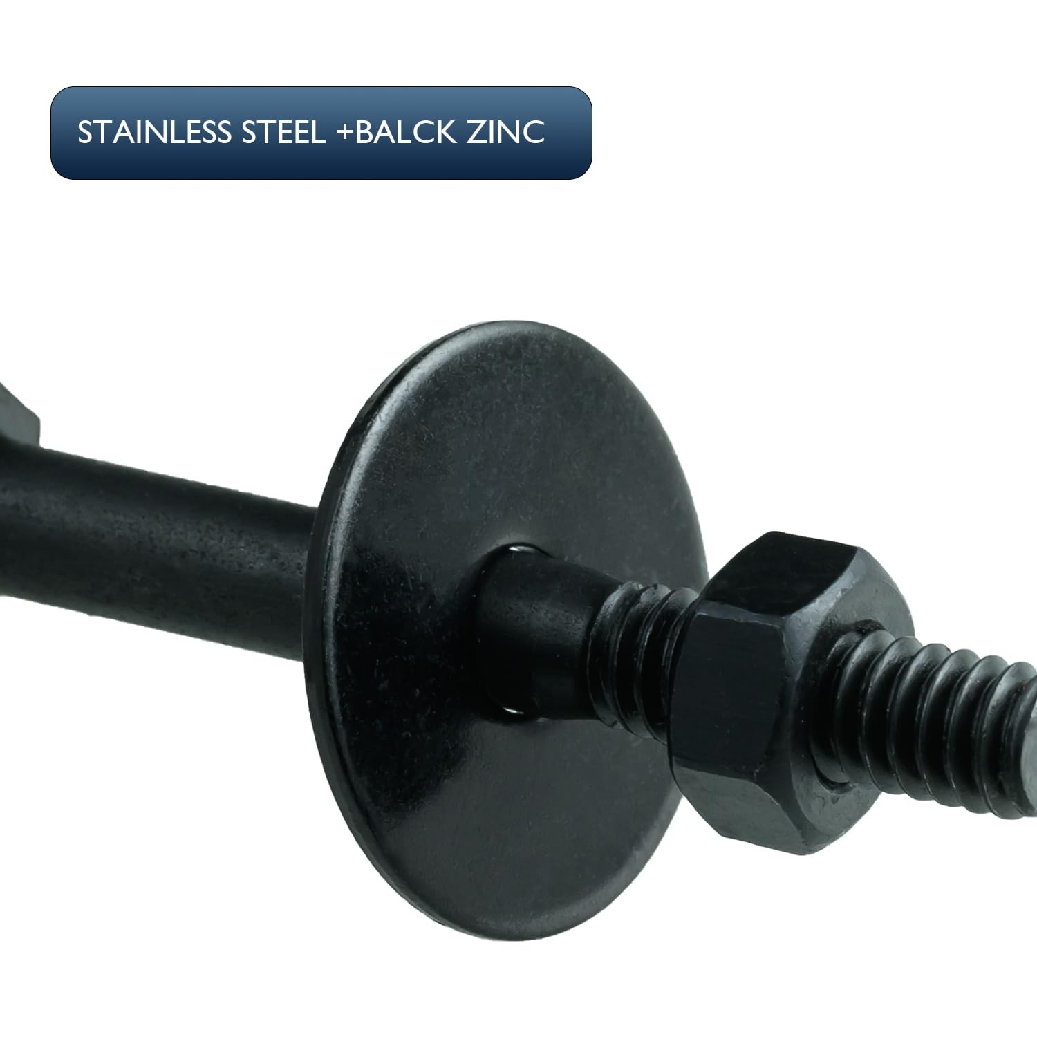 1/4 x 1 Inch 18-8(304) Stainless Steel Fender Washers, Black Zinc Plated Flat