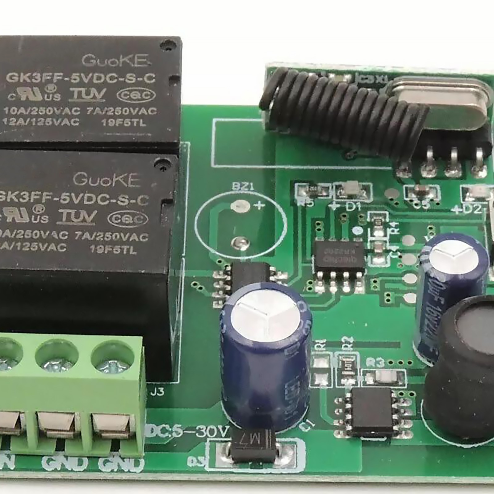 433MHz Universal Wireless Remote Control DC 6V 12V 24V 2CH RF Relay Transmitter
