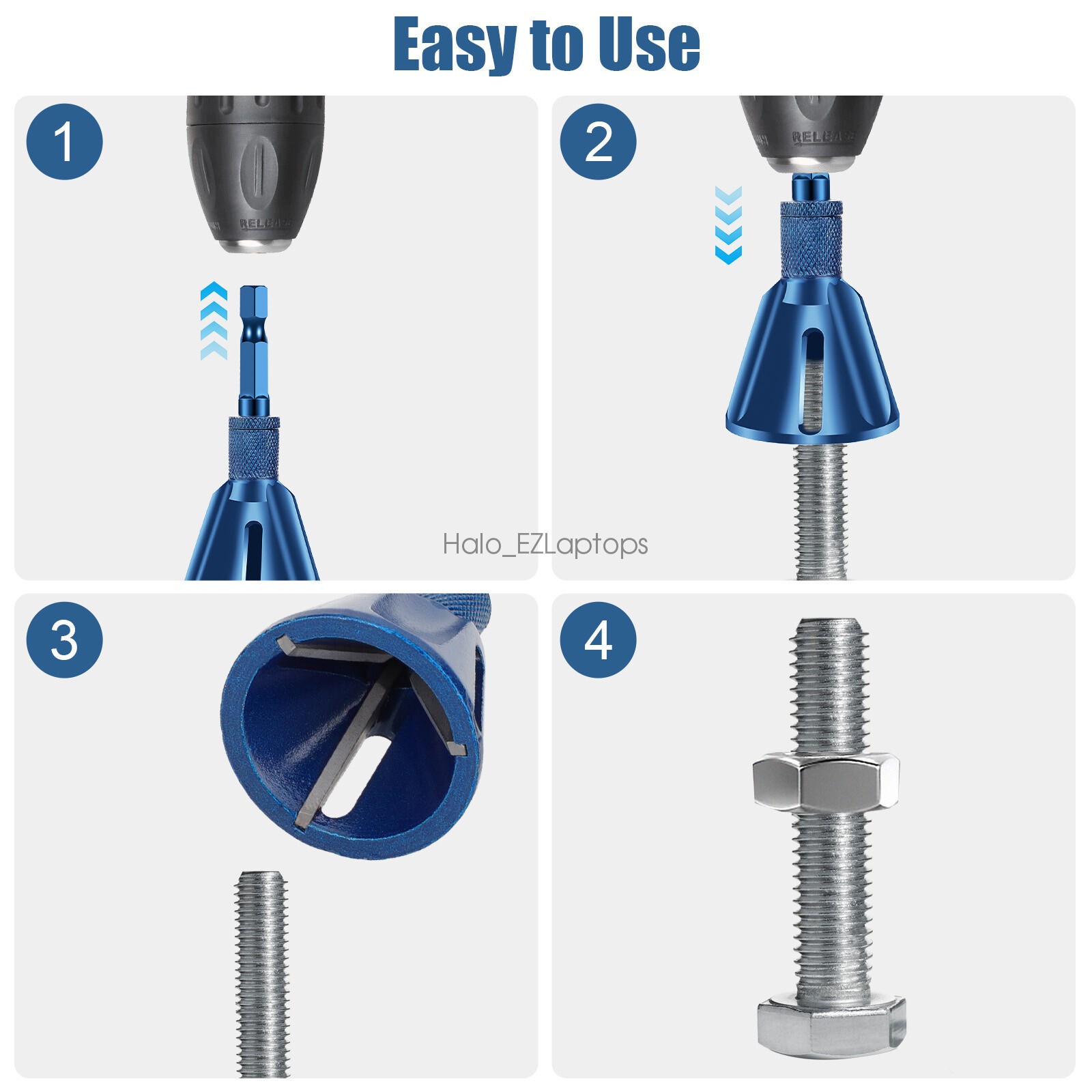 2Pcs External Deburring Chamfer Tool 1/4″ Hex Shank Drill Bit Burr Remover