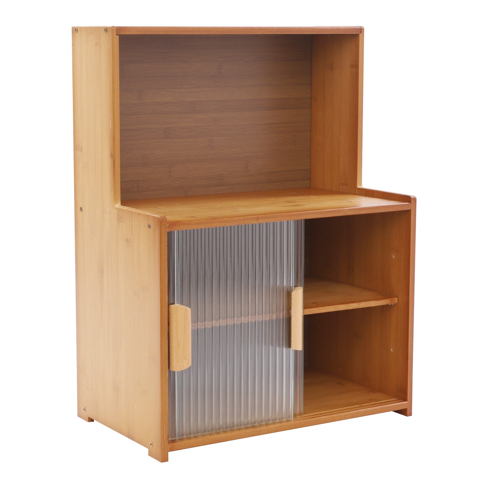 Kitchen Pantry Cabinet Small Storage Cabinet Cupboard with Sliding Glass Doors
