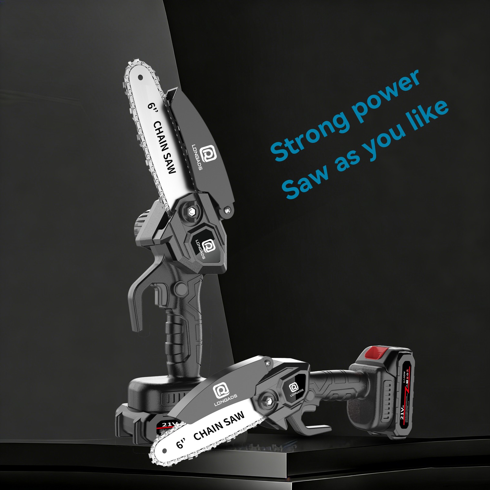 6-Inch Mini Chain Saw with Rechargeable Battery Adjustable/Safety Homes Gardens