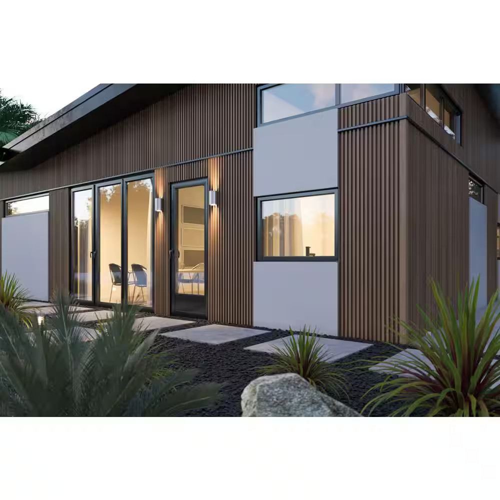 9.8 In. X 107 In. X 1 In. 4 Grid Composite Cladding Siding Outdoor Wall Panel in