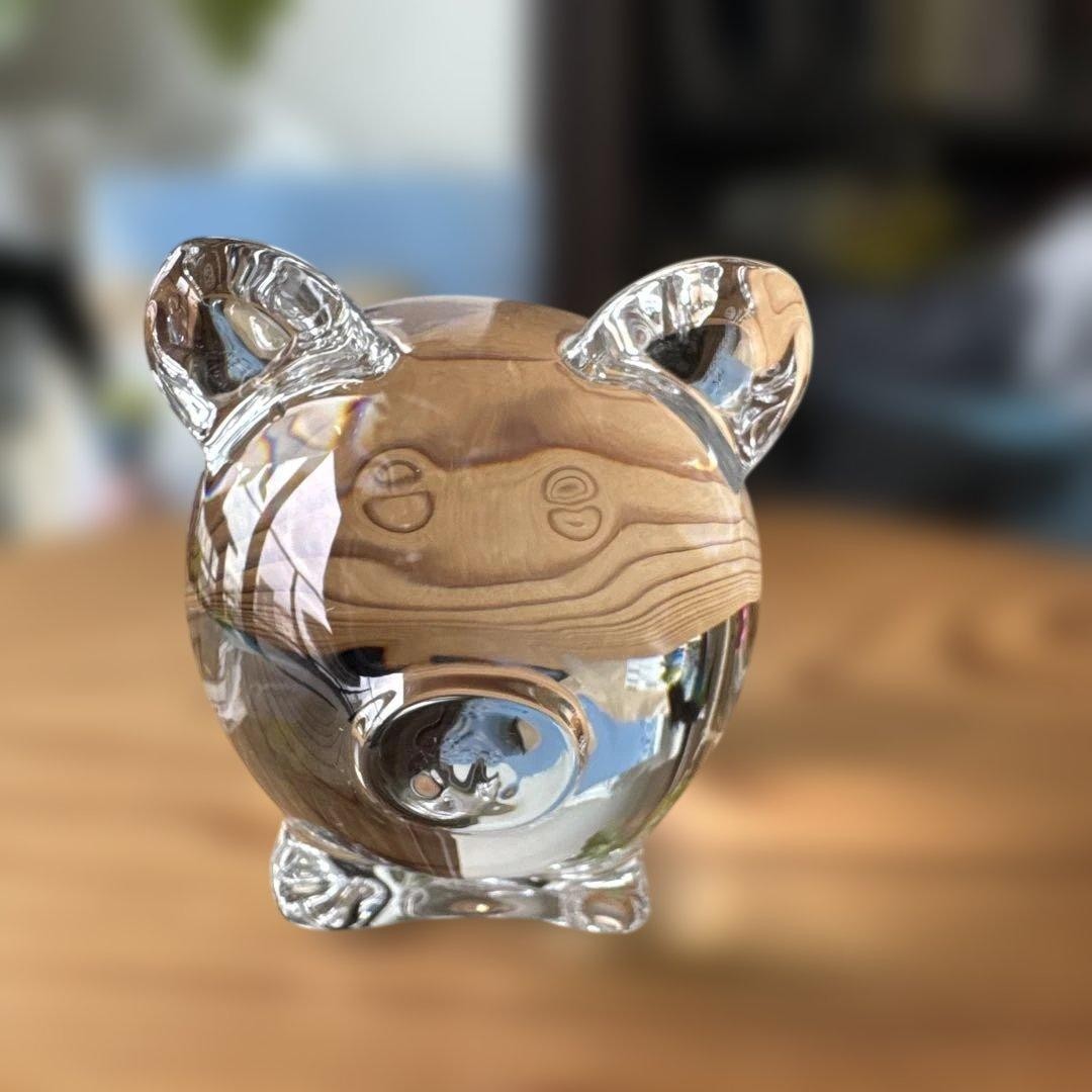 Baccarat Crystal Pig Figurine Clear Crystal 5cm Good Condition No Box