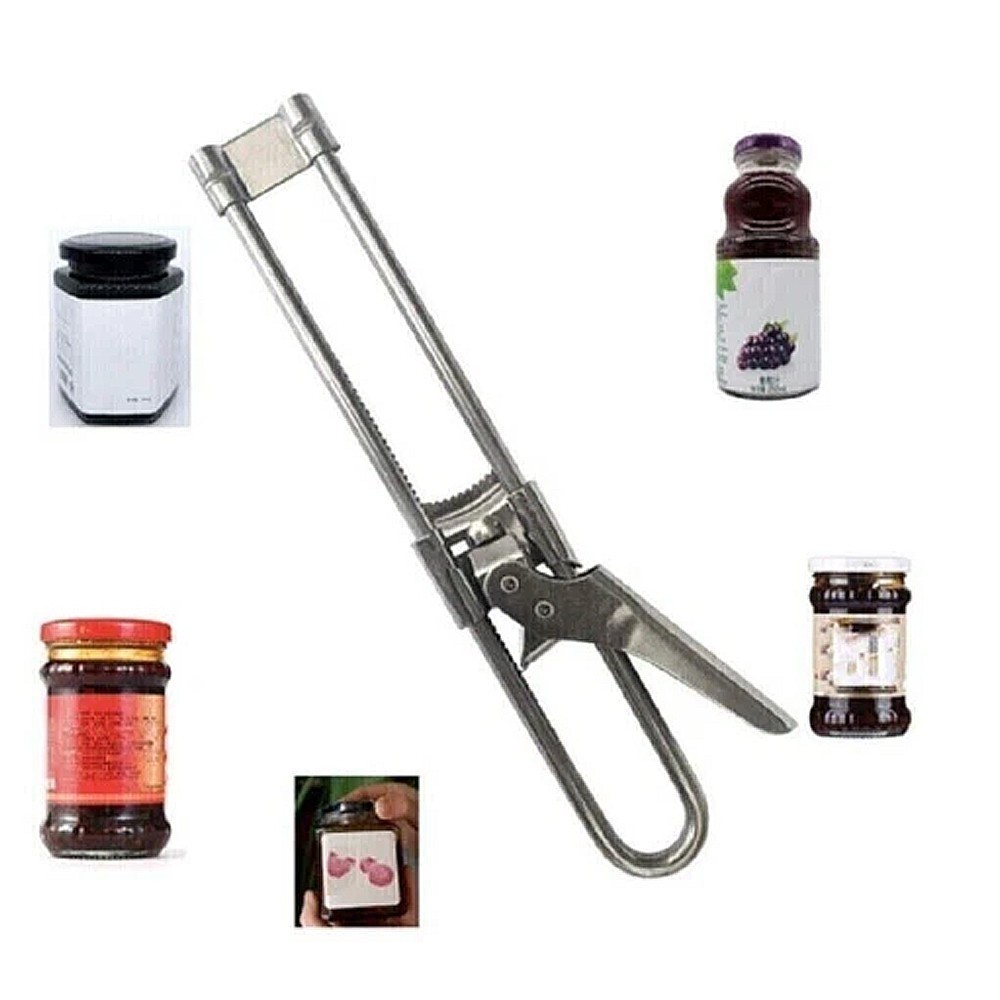 2X Adjustable Multifunctional Stainless Steel Can Opener Jar Lid Gripper New