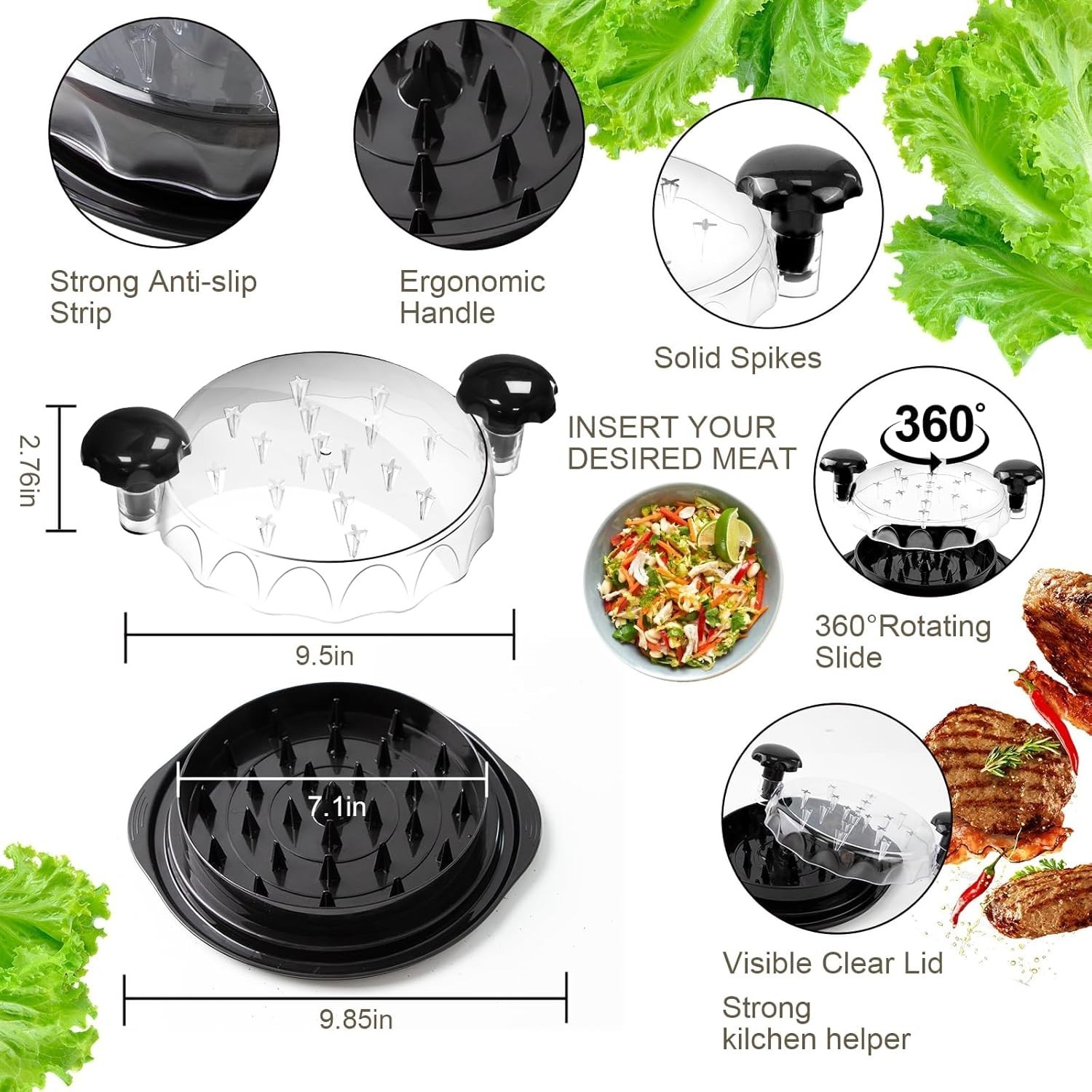 Large Chicken Breast Shredder Tool, Multifunctional Household Chicken Meat Shred