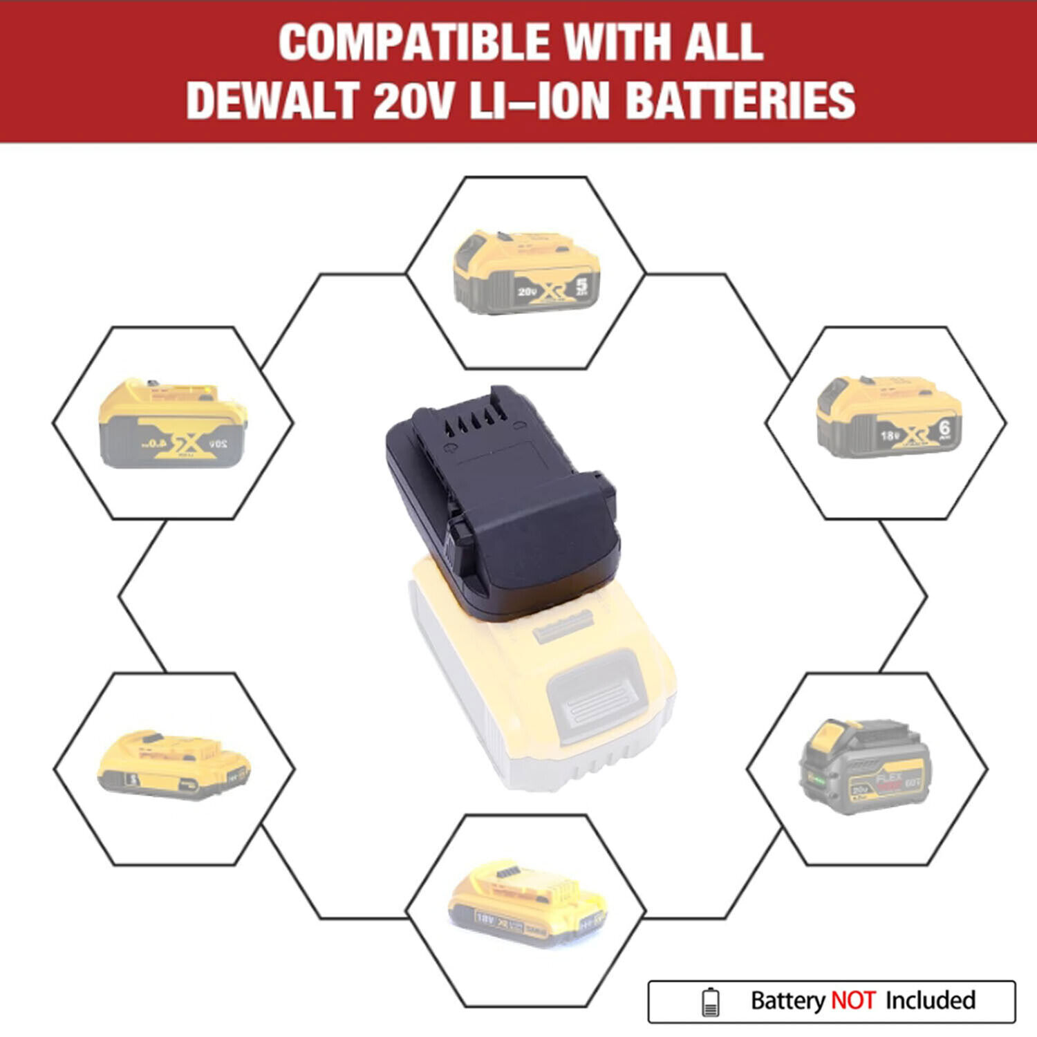 Battery Adapter Converter For Dewalt 20V Max Battery to for Milwaukee 18V Tools