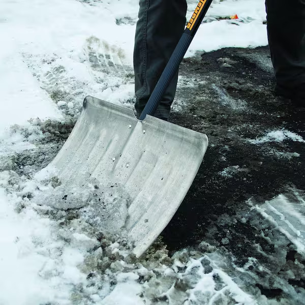 True Temper Snow Shovel 38.3 in. Steel Handle Aluminum Blade Poly D-Grip