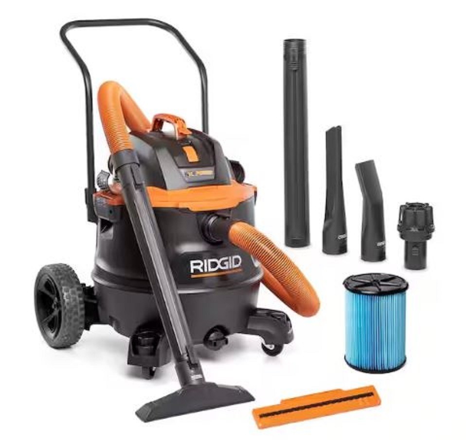 RIDGID 16 Gal. 7.0 Peak HP NXT Power Wet/Dry Shop Vacuum HD1900 with Cart