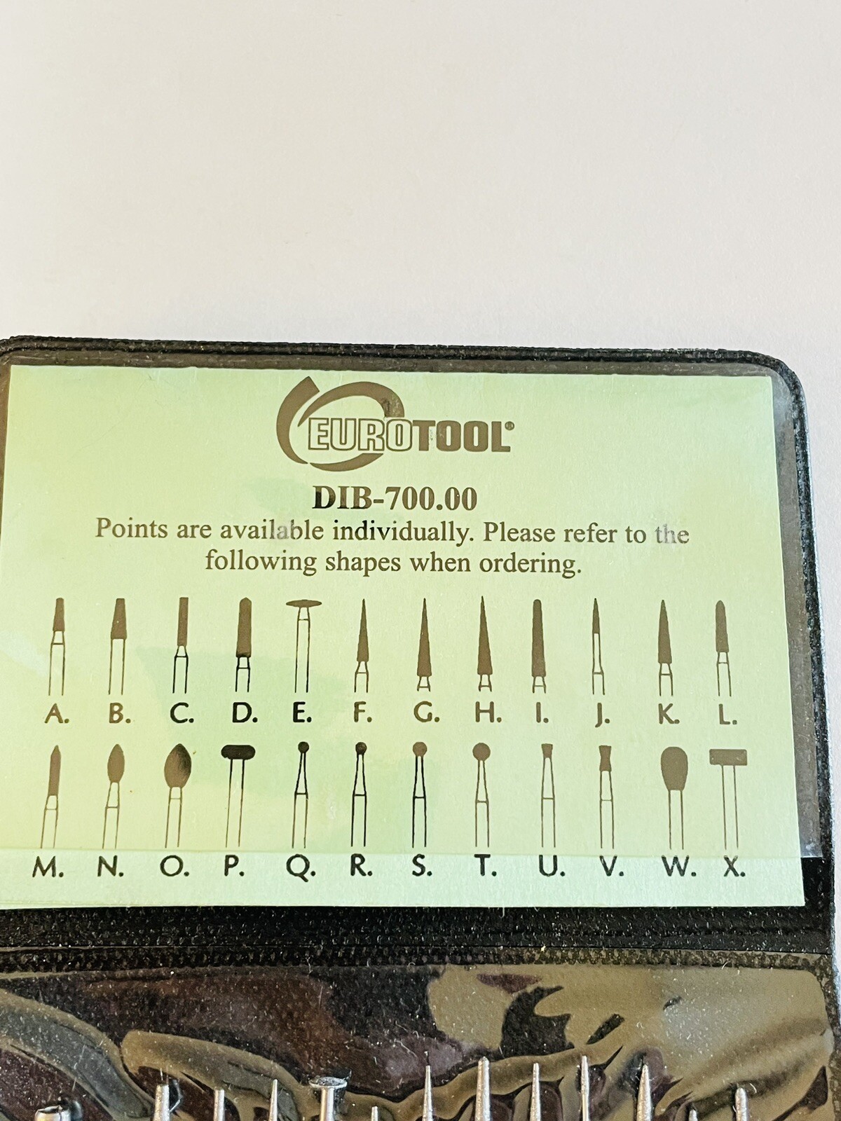 Eurotool 24 Piece Diamond Burr Set #DIB-700.00 .0625 Shank With 3 Adapters