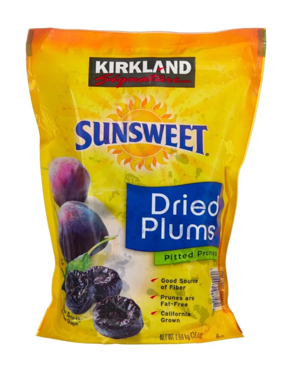Kirkland Signaturee Whole Dried Plums – Sunsweet Pitted Prunes, 3.5 lbs, Kosher
