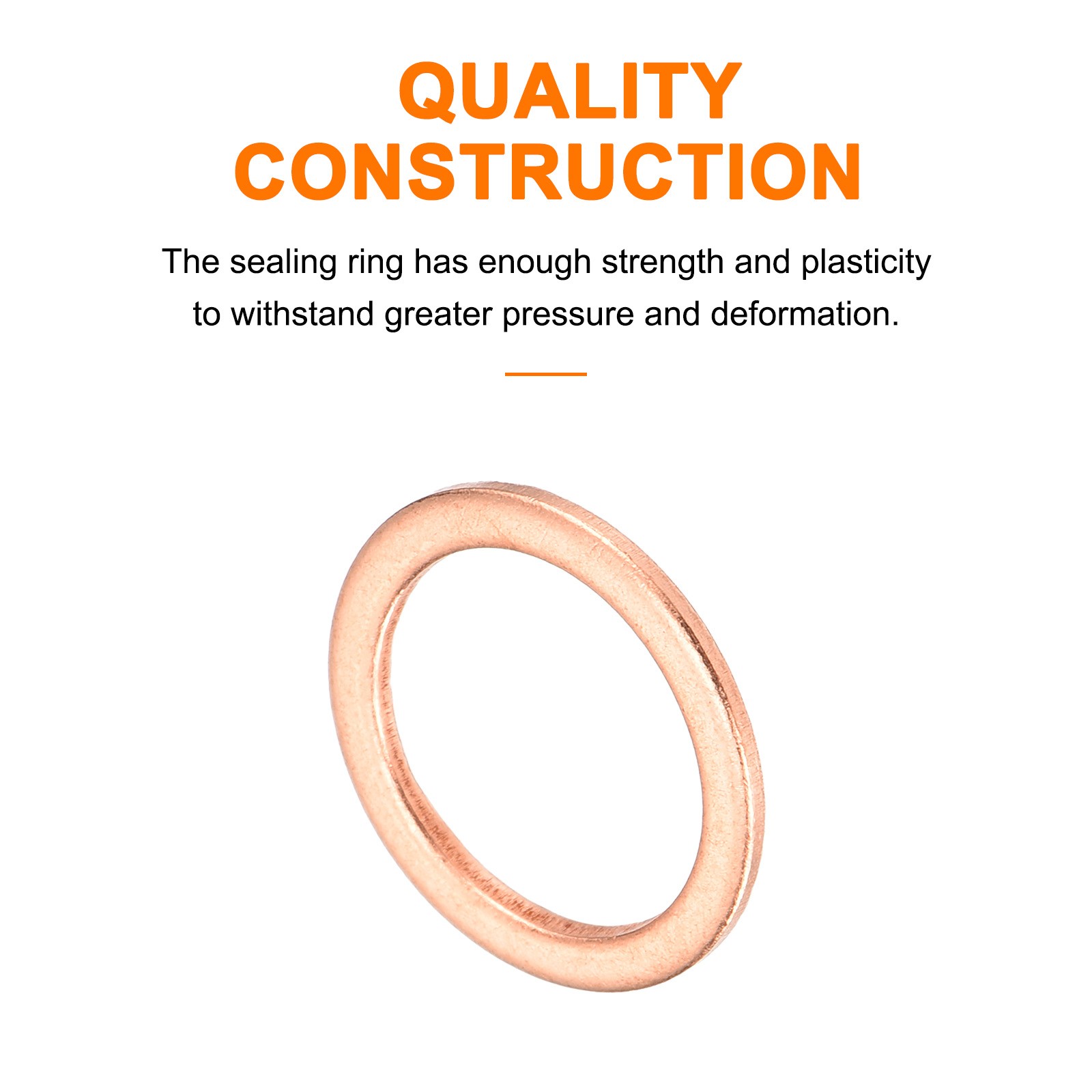 22 Pcs Flat Copper Washers 12x16x1mm Copper Flat Sealing Ring Washers