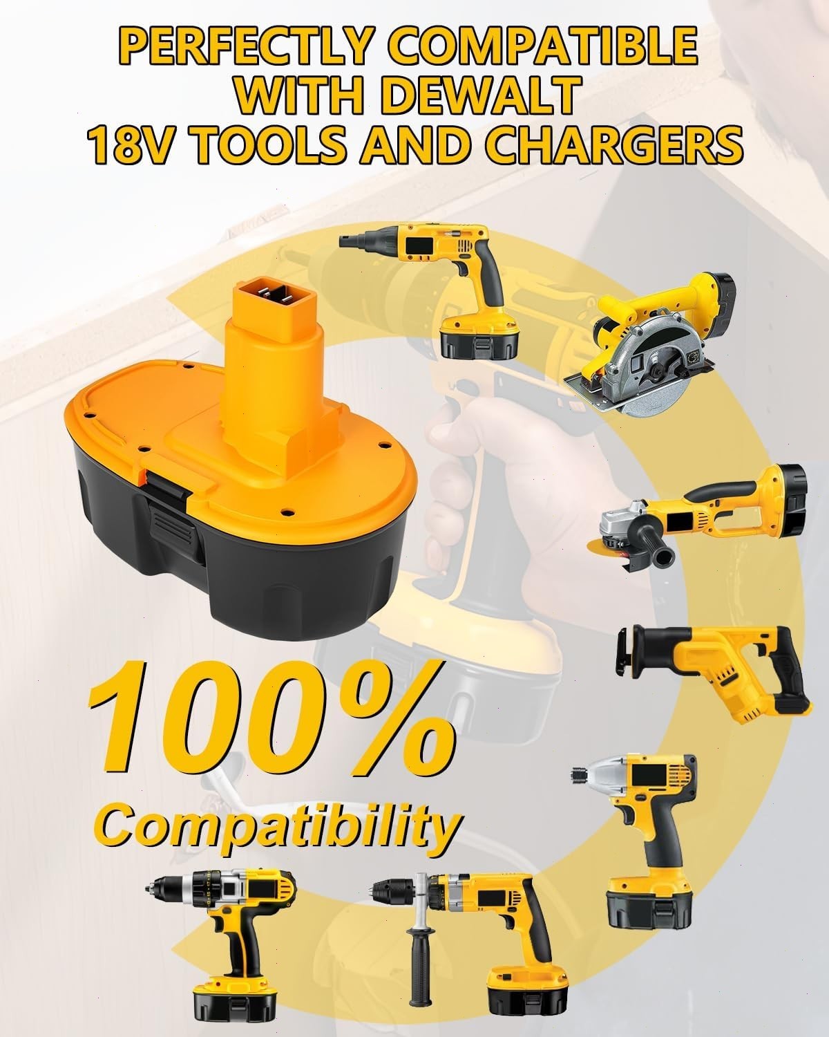 4PACK 2PACK 18V For Dewalt 18 VOLT XRP Ni-MH 7.0Ah Battery DC9099 DC9096 DC9098