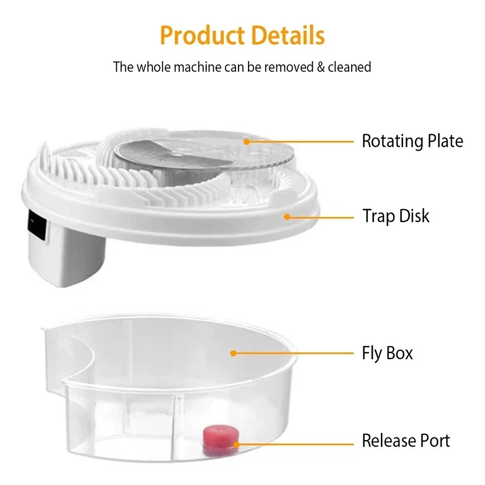 Electric Fly Trap Automatic Fly Catcher Rotating Fly Pest Repellent Kitchen Tool