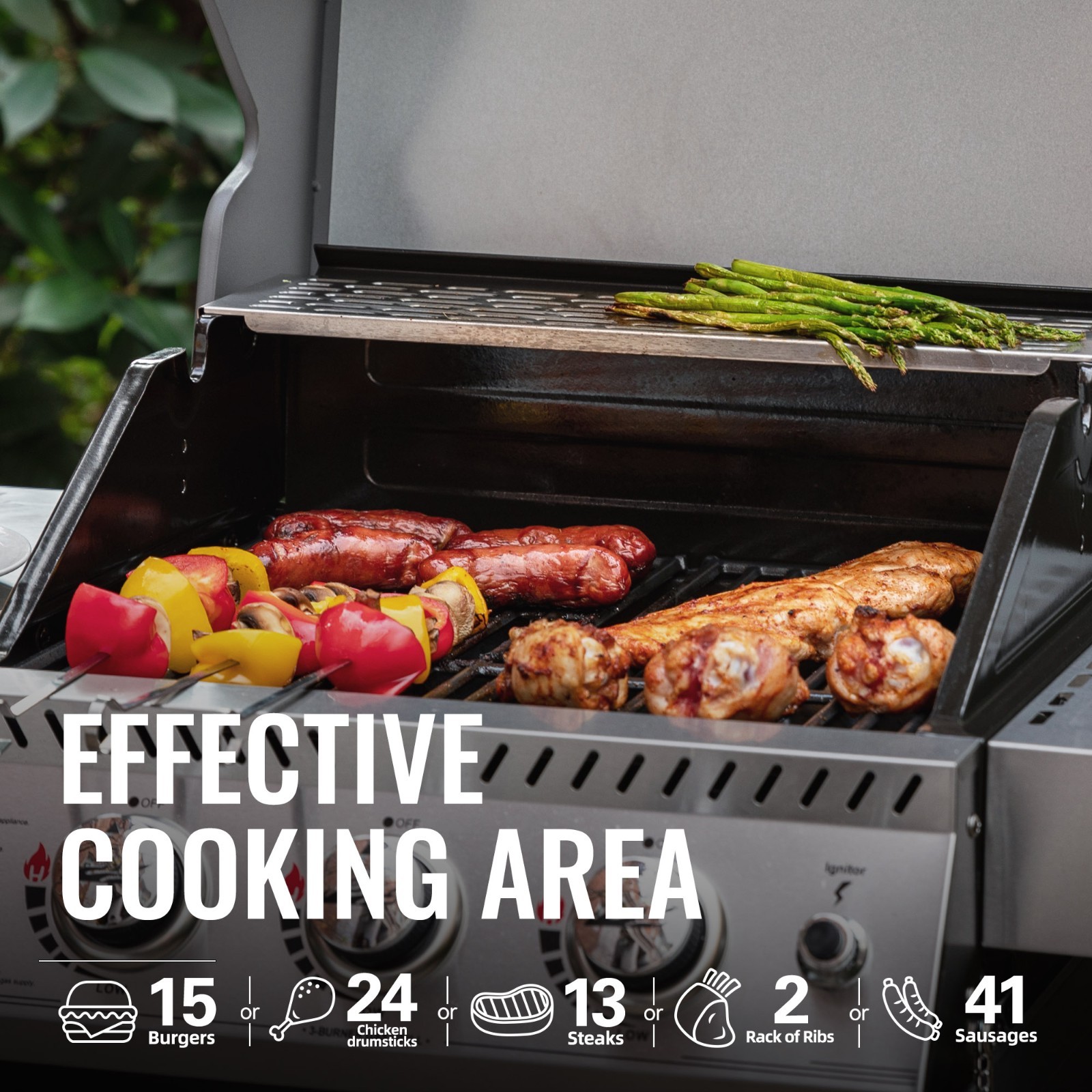 Royal Gourmet 3-Burner Gas Grill Stainless Steel Outdoor Garden BBQ Cooking
