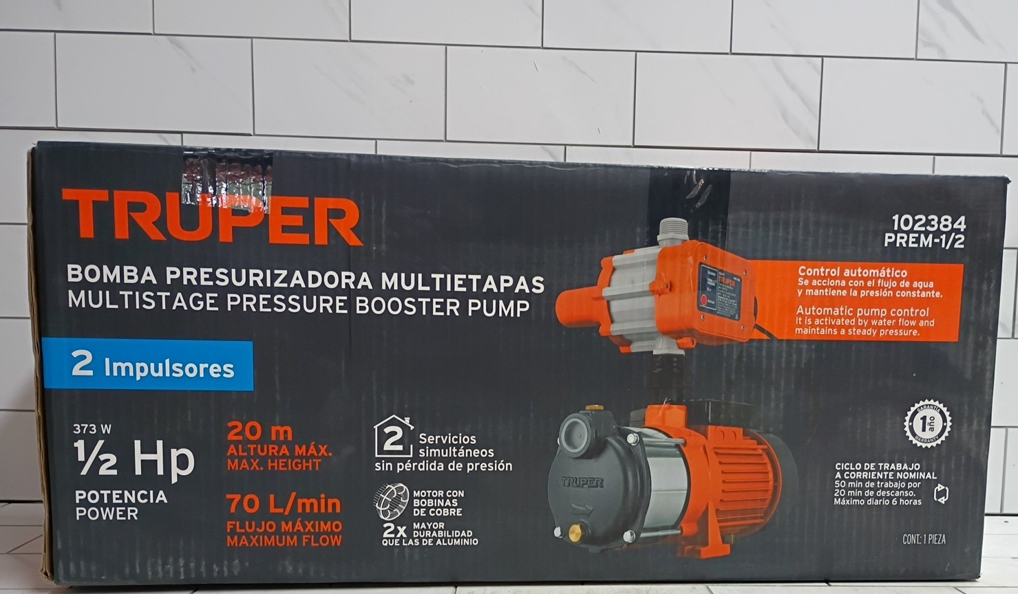 TRUPER PREM-1/2 373W 1/2 HP Pressure Pump Parts Only Read Description