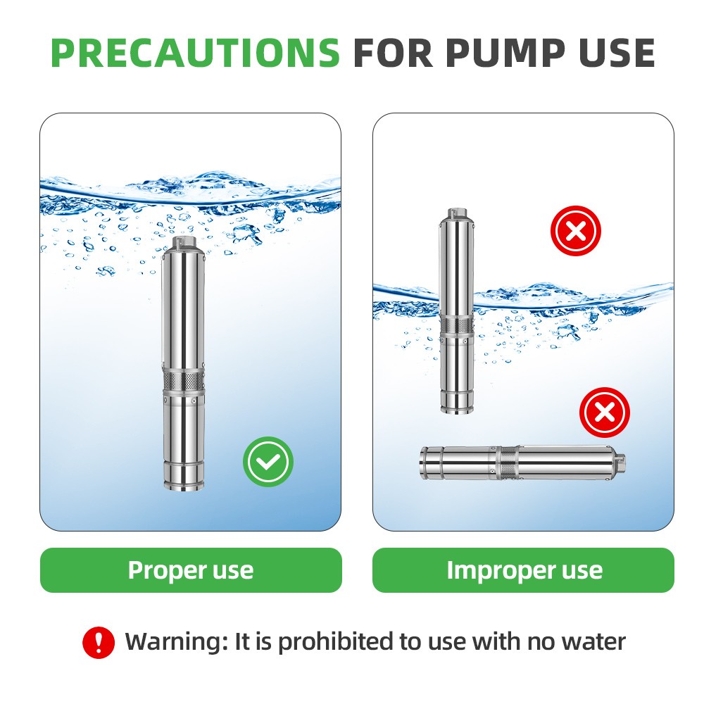 US STOCK DIFFUL 3″ DC Deep Well Solar Water Pump 48V 0.8HP Hole Submersible MPPT