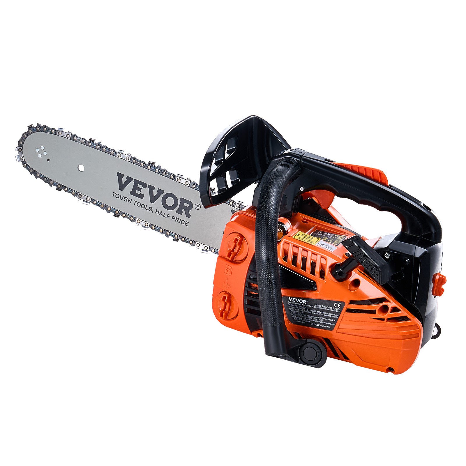 VEVOR 25.4CC 12″ Gasoline Chainsaw Powered Wood Cutting Engine Gas Chain Saw