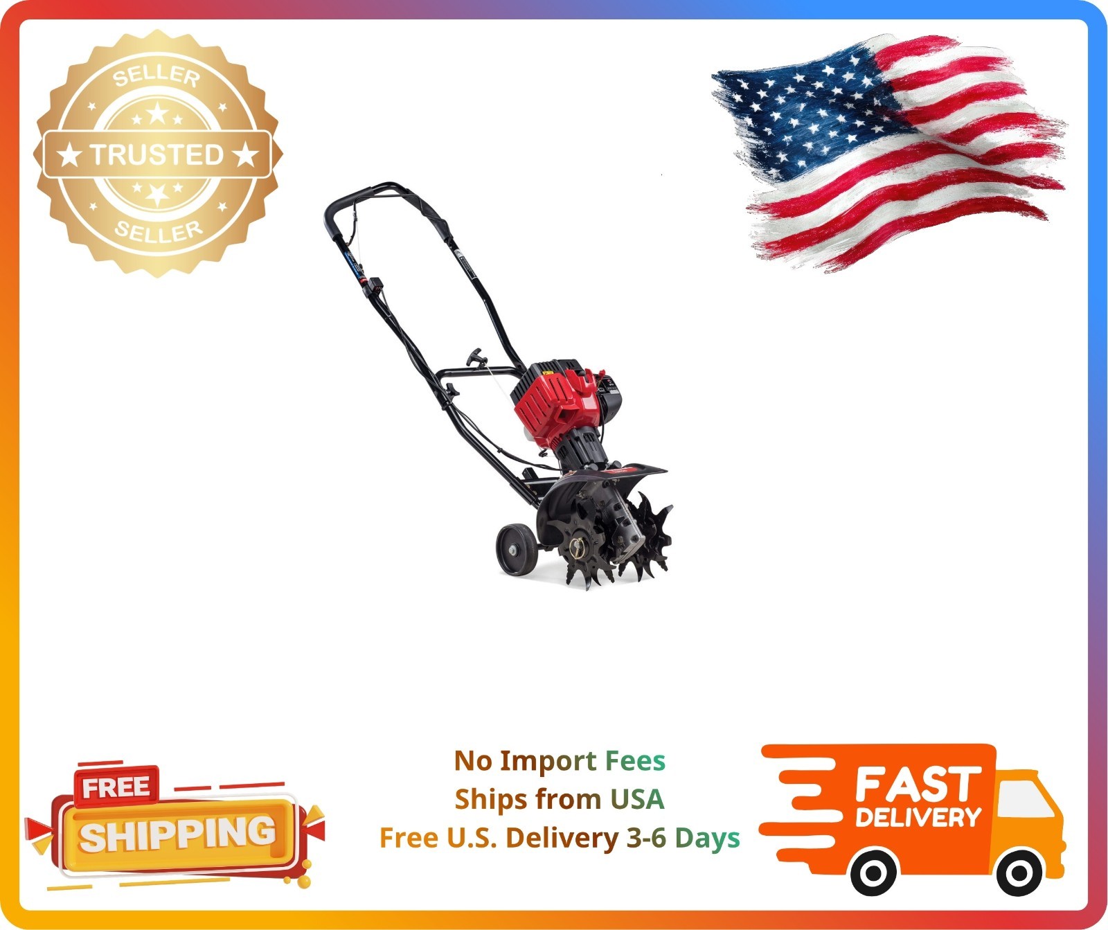 Troy-Bilt TB225 Garden Cultivator Tiller 25cc 2-Cycle Mini Gas 6-9″ Adjustable