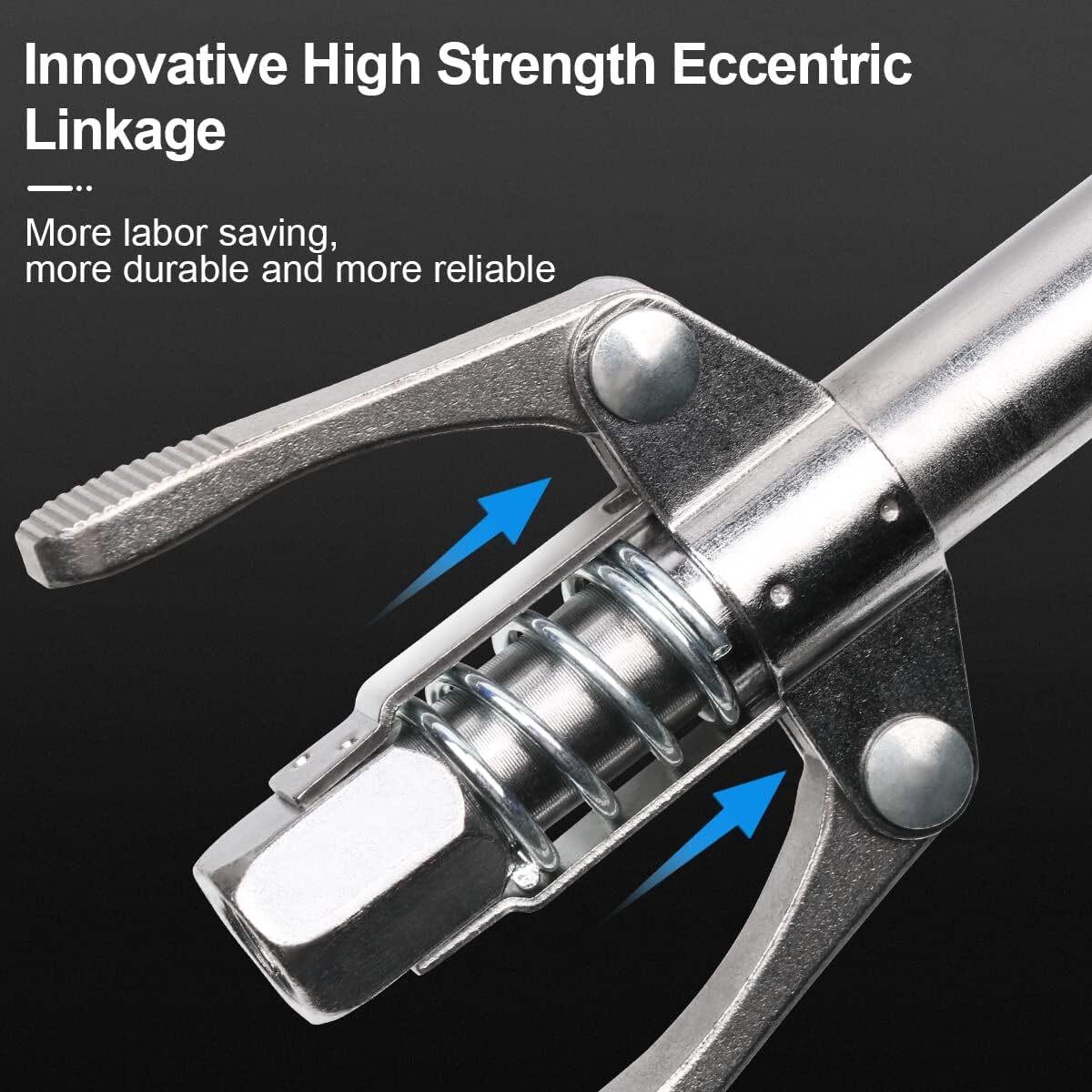 2x Grease Gun Coupler Double Handle High Pressure Quick Release Lock Oil Nozzles