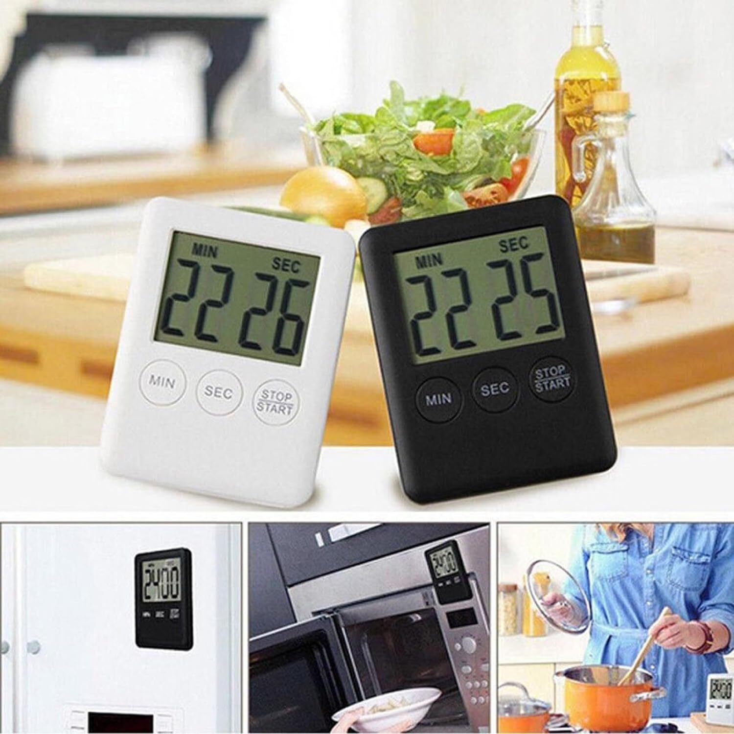 LCD Digital Kitchen Cooking Timer Count-Down Up Clock Loud Alarm Magnetic Lot